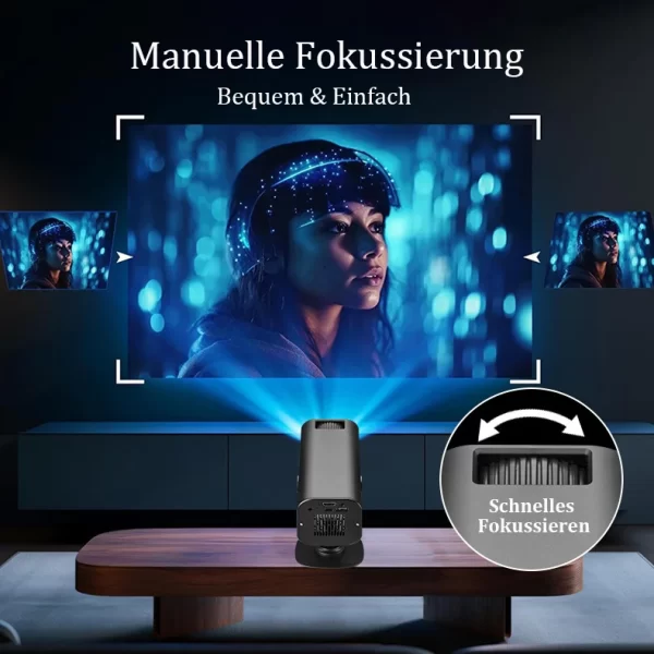 Projecteur maison HD 1080P, projecteur 3D portable, écran de téléphone portable sans fil / câblé, WiFi, HDMI + USB + interface audio – Image 2