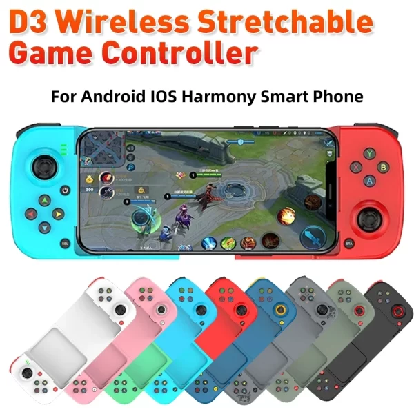 D3 contrôleur de jeu étirable sans fil Bluetooth 5.0 contrôleur de téléphone portable Gamepad pour Samsung Huawei Xiaomi Android IOS – Image 2