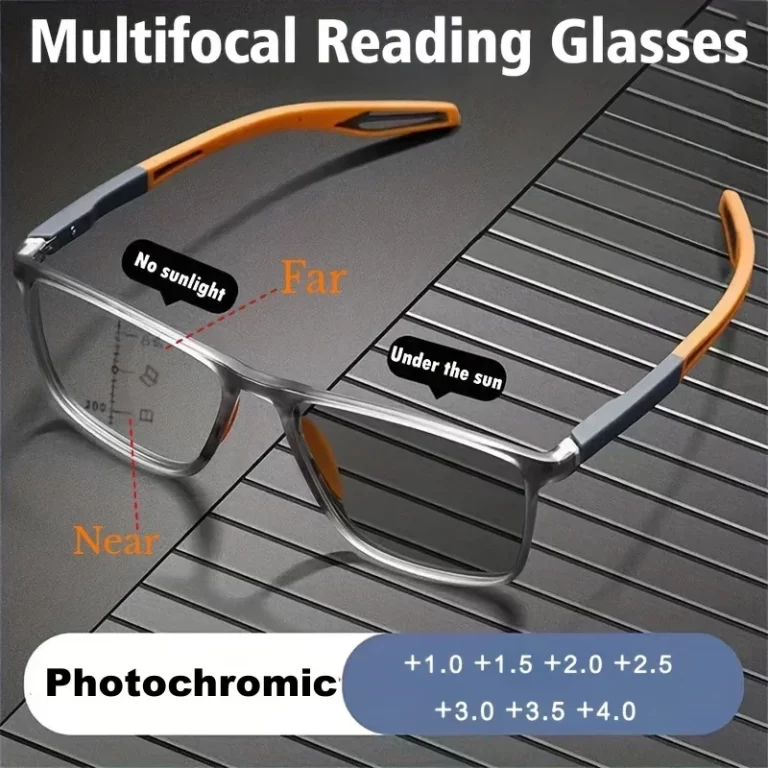 Photochromic TR90 Lumière anti-blue Nouvelles lunettes de lecture multifocales Progressive Near Far Lunettes de sport hommes femmes – Image 2
