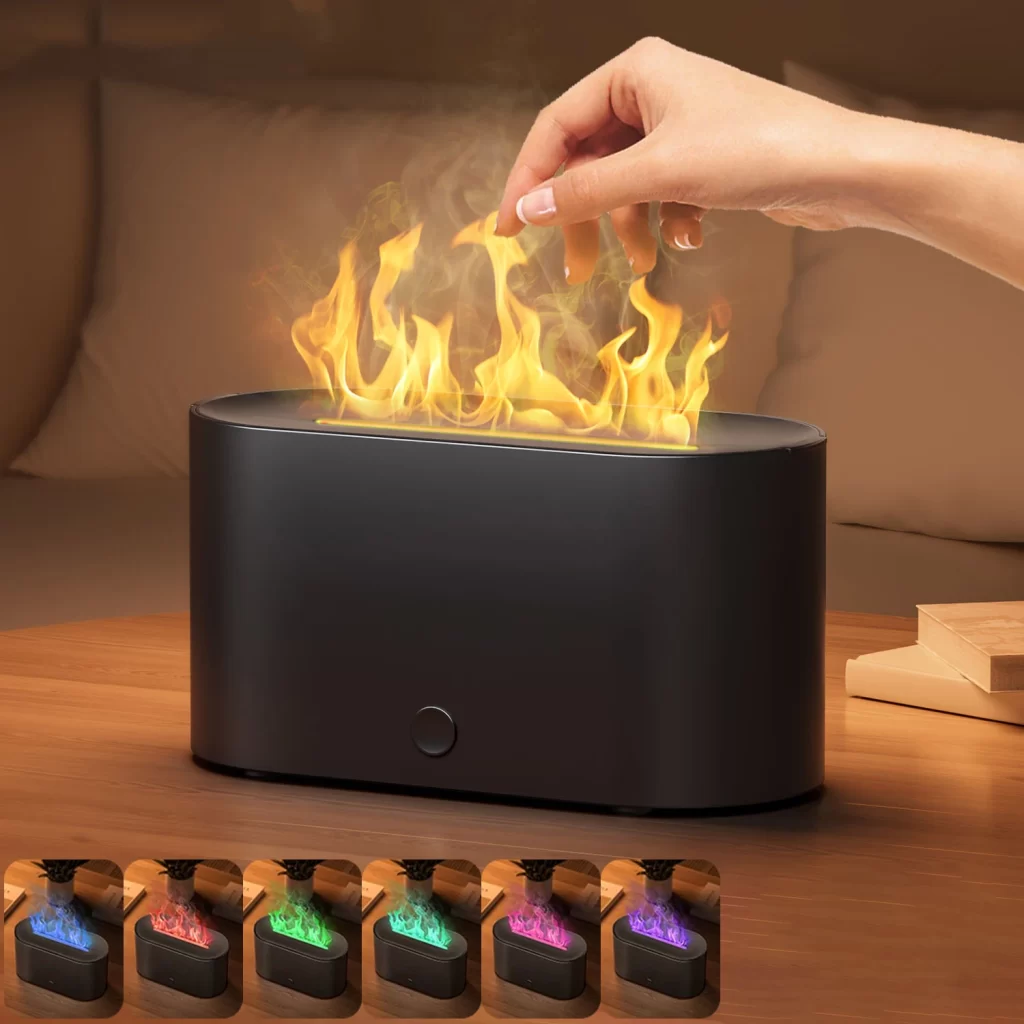 Humidificateur de flamme Diffuseur de parfum Humidificateur d'air de feu Diffuseur d'huile essentielle d'aromathérapie pour la maison Diffuseur d'arôme de flamme