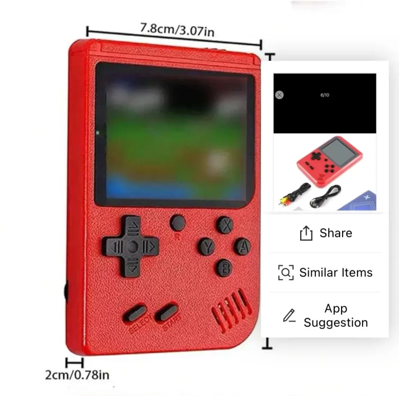 Une petite console de jeu portable pour enfants avec des centaines de jeux de charge peut être connectée au téléviseur