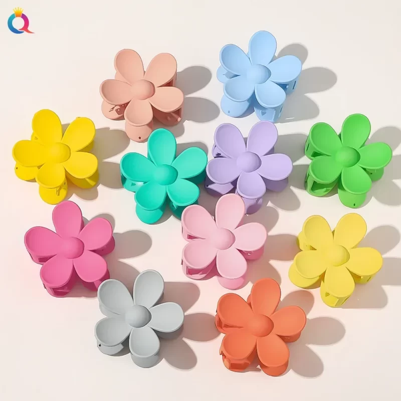 39 Styles Mat Jelly Flower Hair Claw Clips Non-Slip Hair Jaw Clamp pour femmes Femmes Accessories de cheveux de mode Femmes Bath Barrette Clip – Image 4