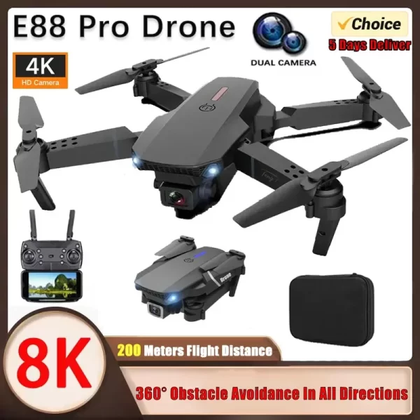 2025 E88 professionnel grand angle RC Drone HD 4K mode caméra hélicoptère pliable avion quadcopter drone enfant jouets cadeau – Image 2