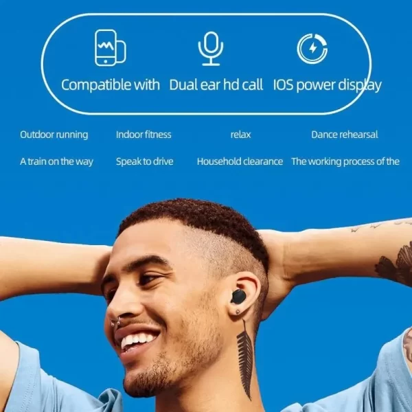 TWS A6S casque Bluetooth sans fil écouteurs annulation du bruit écouteurs écouteurs Bluetooth avec microphone pour Huawei Xiaomi Redmi – Image 6