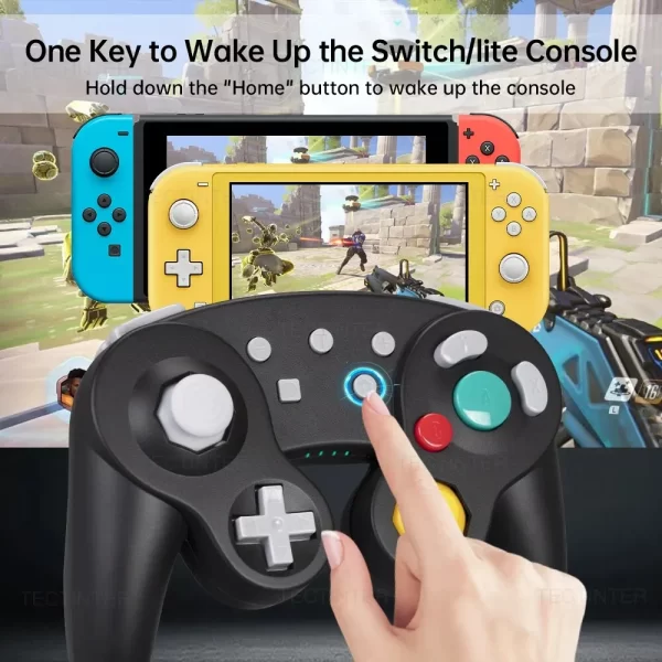 Bluetooth Gamepad Controller GC sans fil pour Switch Gamecube Compatible avec Nintendo Switch / Contrôleur Lite pour PC Joystick – Image 3