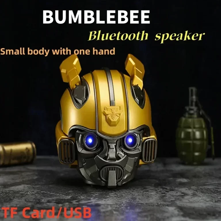 Bumblebee sans fil Bluetooth puissant haut-parleur portable sous-woofer stéréo LED Flashing Light Playback Caixa De Som pour PC Téléphone TF – Image 7