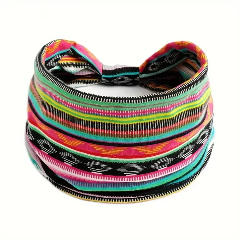 1 pcs femmes européennes américaines style bohème écharpe élastique à la mode respirant coton large bord accessoires cheveux – Image 6