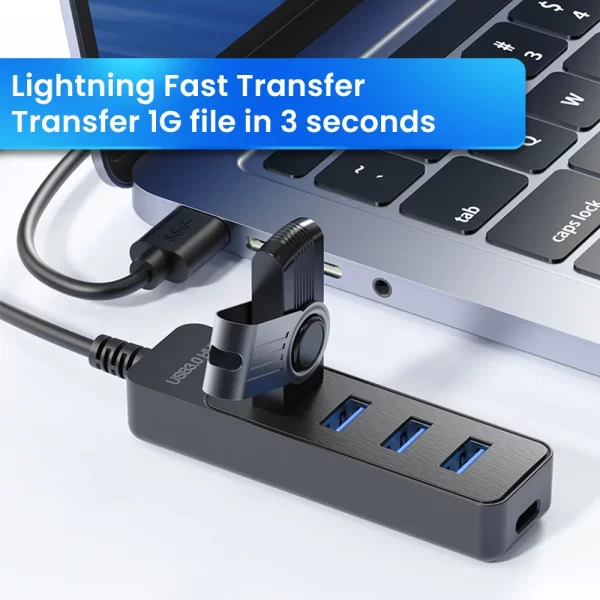4 Ports USB HUB 3.0 haute vitesse Multi USB 3.0 Splitter Type c Adaptateur d'alimentation USB 2.0 Expander pour PC – Image 2