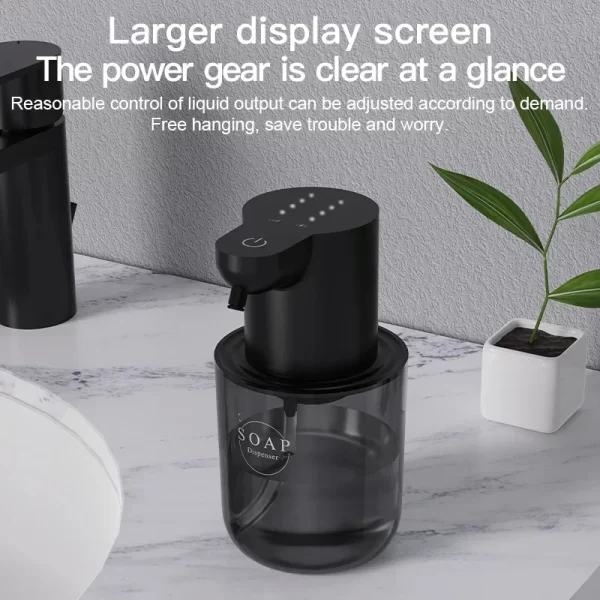 400ML distributeur automatique de savon en mousse rechargeable intelligent inductif sans contact mur électrique mousse lave-main pour la maison – Image 4