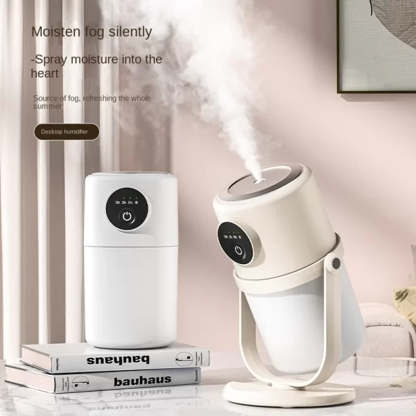 Hogar Atomizer USB humidificateur rotatif de 90 degrés intelligent grande capacité silencieux lumière de nuit petite purification de l'air humidi – Image 2