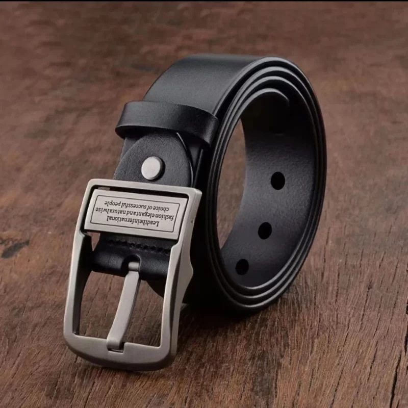 Nouvelle ceinture en cuir de vache pour hommes de mode en alliage métallique broche boucle de luxe pour adultes Jeans de marque d'affaires ceinture décontractée pour hommes marque – Image 4