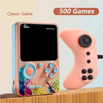 Console de jeux vidéo G5S 2.4 pouces Mini Portable Retro TV Lecteur de jeu portable intégré 500 jeux AV Sortie Support 2 joueurs