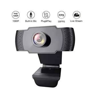 Nouveau 1080P Webcam Full HD Webcam avec LED Fill Light Microphone USB Plug Webcam pour PC Ordinateur Mac Portable Camera de bureau