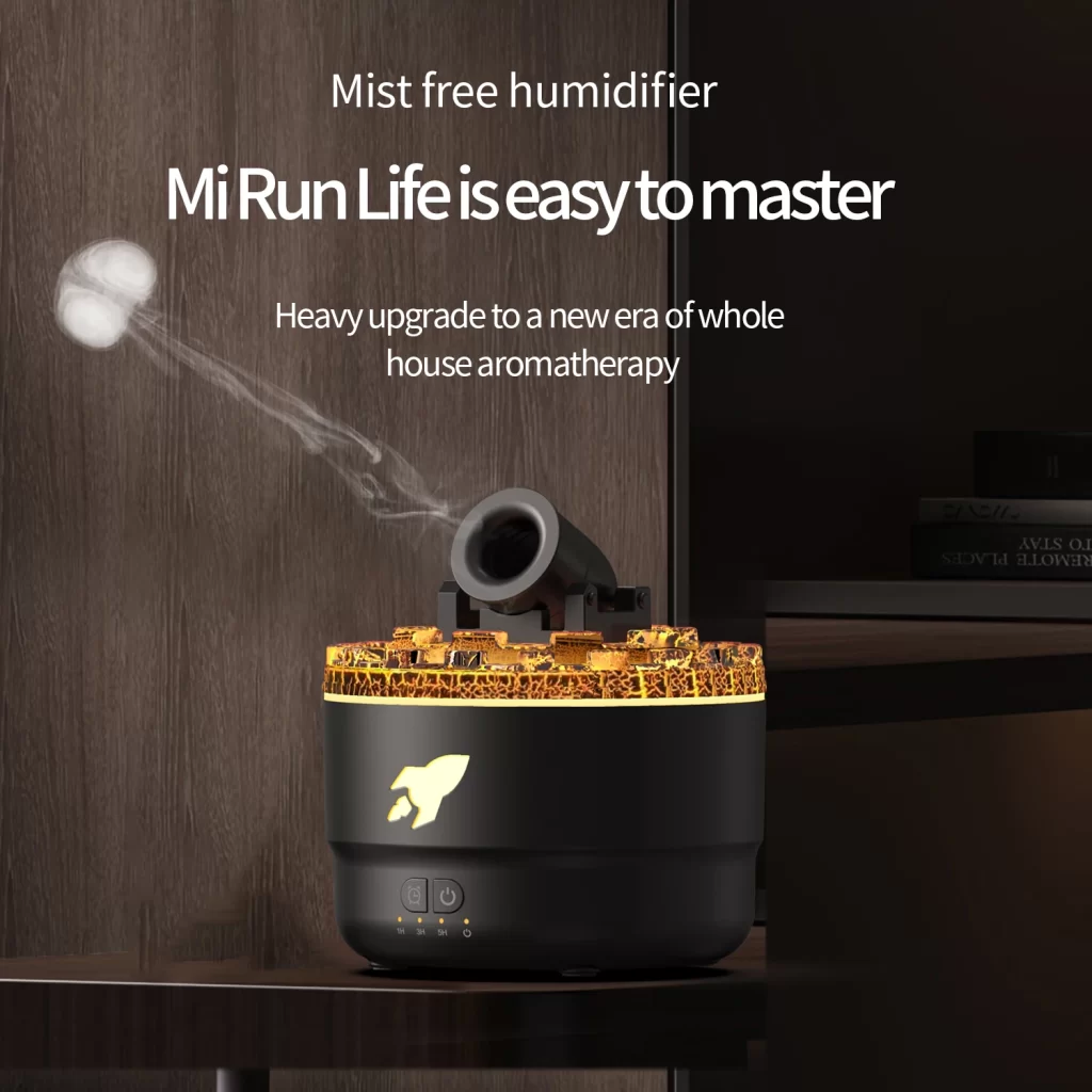 Artillerie simulée feu diffuseur d'huile essentielle aromathérapie humidificateur d'air maison petite fragrance diffuseur d'humidificateur d'arôme – Image 4
