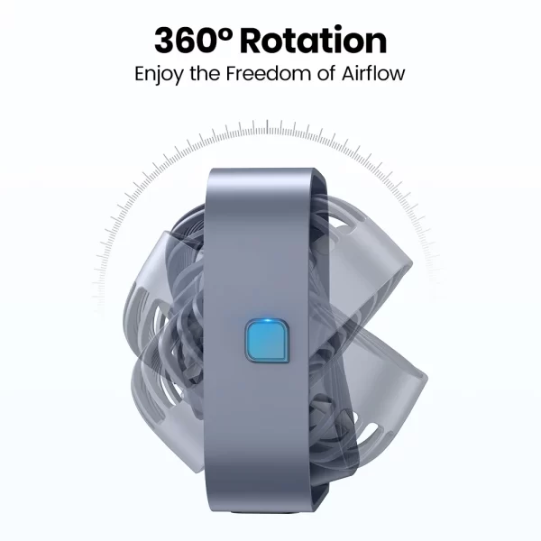 TOPK Mini ventilateur portable USB ventilateur de bureau Table de ventilateur Airflow fort & Operation silencieuse 3 vitesse Vent 360 ° Rotatable ventilateurs permanents pour la pièce Maison – Image 4
