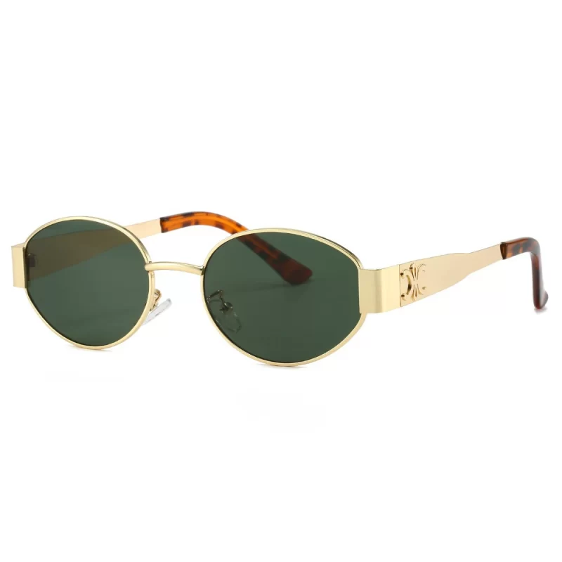 Lunettes de soleil en métal de luxe pour hommes et femmes Unisex Designer Lunettes de soleil Round Oval Unisex Stylish Lunettes Shades UV400 – Image 4