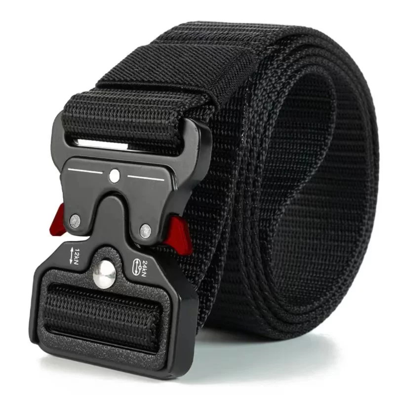 Oreilles rouges boucle en plastique ceinture tactique homme ceinture de toile militaire multifonctionnelle ceinture de formation en faux nylon extérieur ceinture de taille