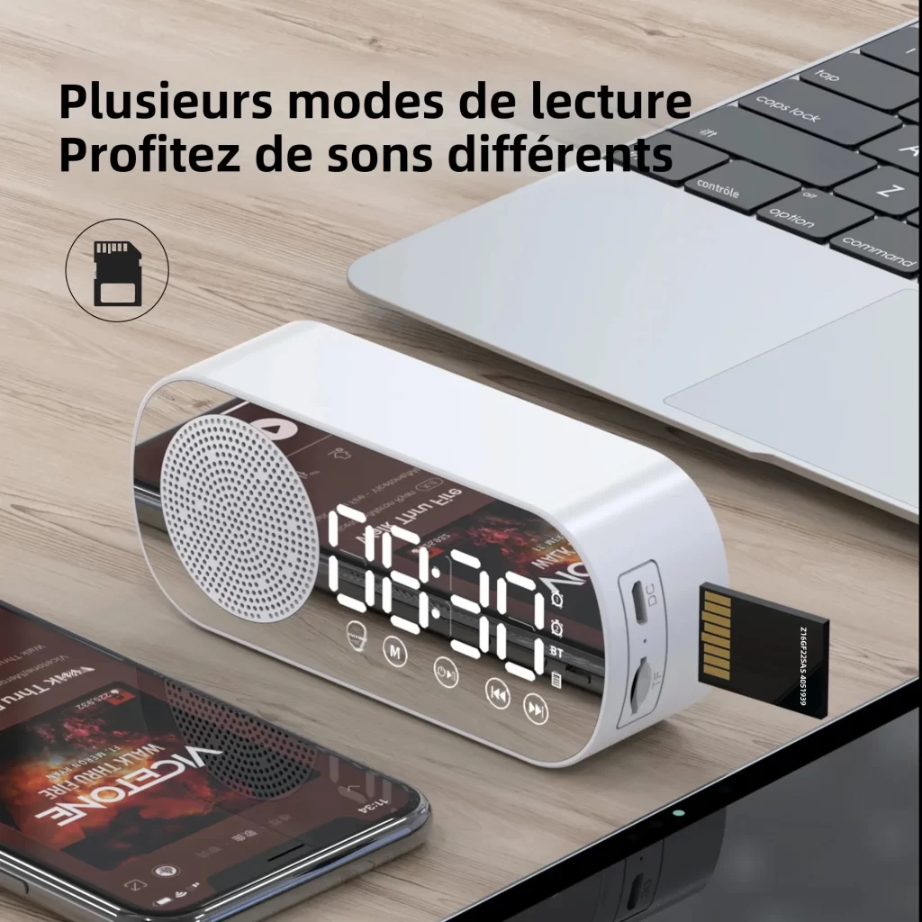 Z7 Mini haut-parleur Bluetooth portable avec alarme numérique, boost de basse et emplacement pour carte TF - cadeau de vacances – Image 4