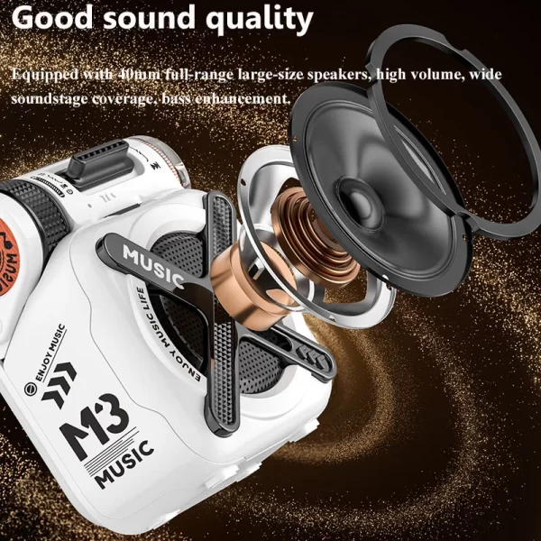 Haut-parleur Bluetooth mini poche IPX5 sous-woofer extérieur imperméable à l'eau sans fil TWS boîte à musique stéréo avec support de microphone carte TF – Image 3
