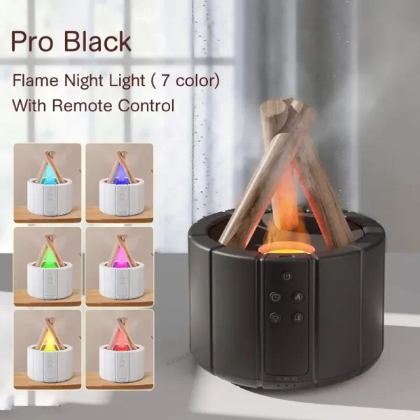 NOUVEAU Feu de camp simulé machine d'aromathérapie humidificateur d'air atomisateur ultrasonique diffuseur d'huile essentielle avec télécommande 2024 – Image 2