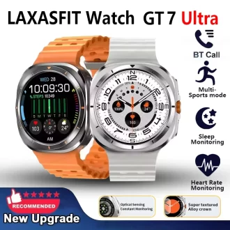 LAXASFIT Smart Watch GT7 Ultra 1,52 pouces AMOLED écran Bluetooth Talk Sport Fitness Smartwatch pour hommes Femmes Watch Cadeau de vacances