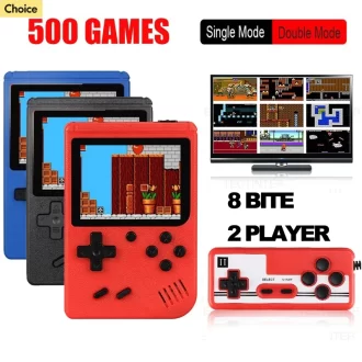 Console de jeux vidéo 8 bits avec écran LCD de 3 pouces, mini lecteur portable rétro, 500 jeux intégrés, console de jeux portable AV, cadeau pour enfants