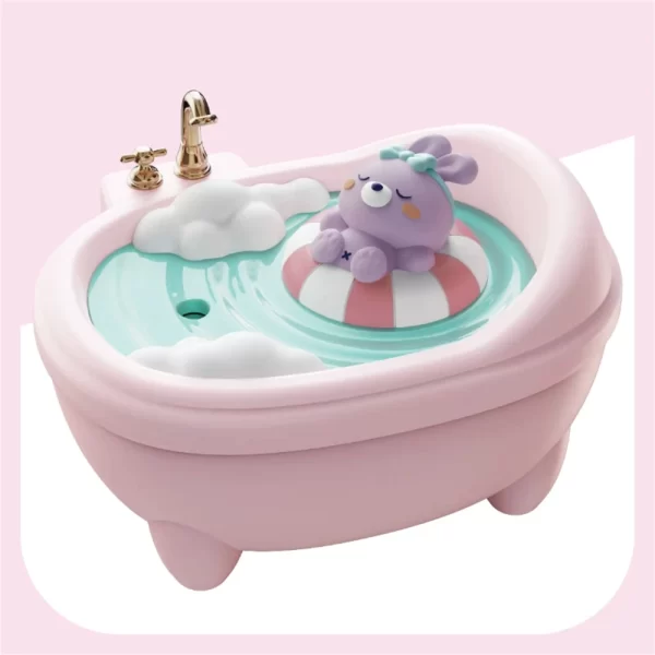 Humidificateur d'air de dessin animé Éclairage coloré 340ML Mini baignoire Diffuseur de forme Jouet pour enfants Humidificateurs de canard mignon Voiture Bureau silencieux – Image 5