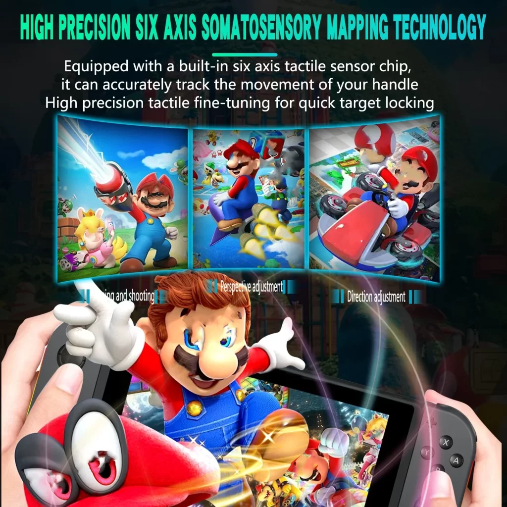 Appliquez le commutateur de joie con gamepad sans fil OLED avec sens du corps à six axes pour réveiller les lumières de couleur RVB gamepad gauche et droite – Image 4