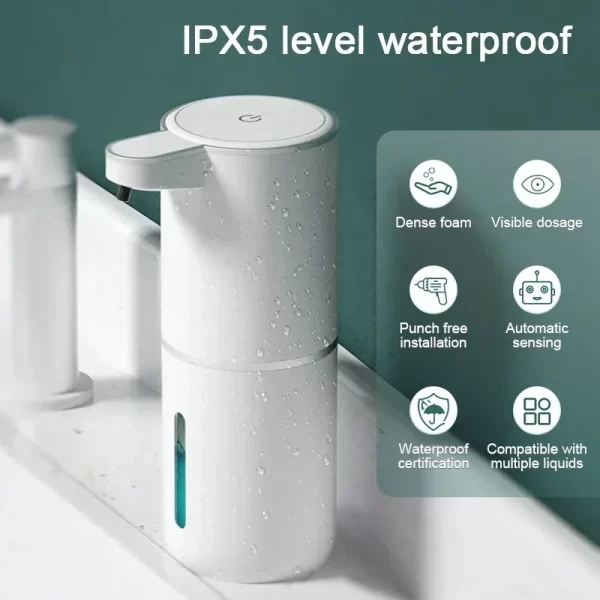 Xiaomi distributeur automatique de savon mousse liquide distributeur de savon sans contact 380ML USB rechargeable 4 niveaux réglable désinfectant pour les mains – Image 2