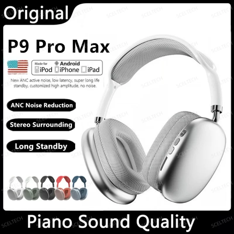 NEW P9 Pro Max Air Wireless Bluetooth Headphones Noise Cancelling Earphones Mic Pods Over Ear Sports Gaming Headset For Apple – Image 2