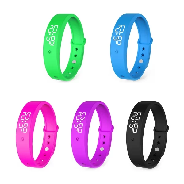 Bracelet intelligent LED numérique étanche à l'eau Smart Clock Smartband avec moniteur de température corporelle Smart Band Vibration Alarm Rappeleur – Image 7