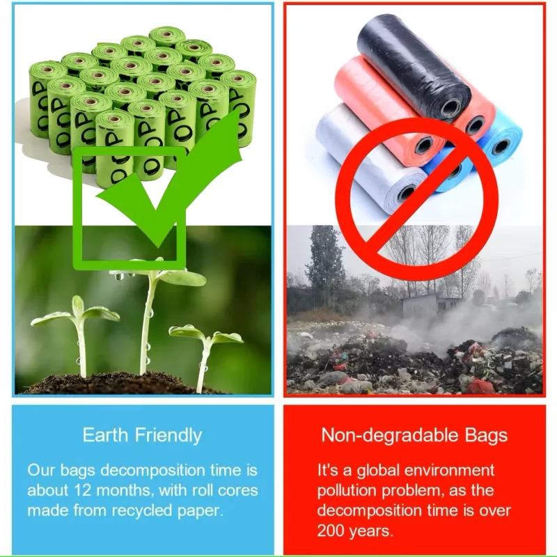 EPI Biodégradable Dog Poop Bags Lavande parfumée Pet Poop Bags avec porte-sacs extra épais Dog Poop Bags avec distributeur – Image 2