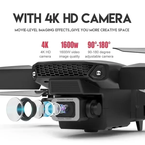 2025 E88 professionnel grand angle RC Drone HD 4K mode caméra hélicoptère pliable avion quadcopter drone enfant jouets cadeau – Image 3