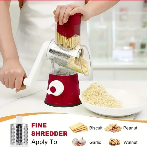 3 en 1 trancheuse de légumes multifonctionnelle rotative grilleuse portative avec 3 rouleaux aiguis trancheuse de légumes fromage Shredder outils de cuisine – Image 11