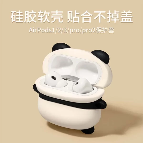 Etui panda mignon pour AirPods 4 (2024) Airpod Pro 1 2 3 Bluetooth Earbuds Charging Box Protective Earphone Cover – Image 4