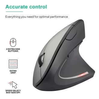 Souris verticale ergonomique 2.4GHz souris optiques sans fil 3 DPI réglable 800 / 1200 / 1600 6 boutons pour ordinateur portable ordinateur de bureau