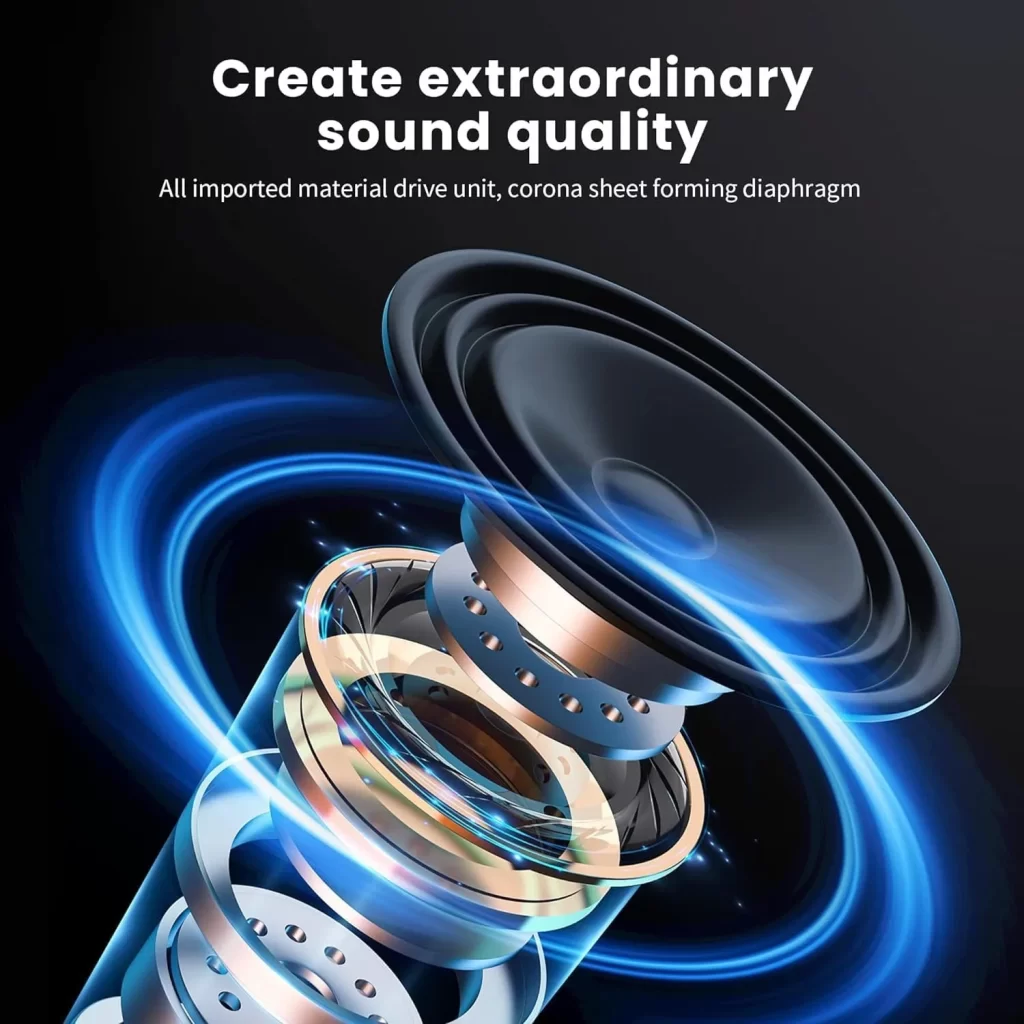 NEWMSNR 9D Surround Sound Casques Bluetooth sans fil sur les écouteurs True Sports Casques TF / AUX lecteur de musique avec micro HD – Image 6