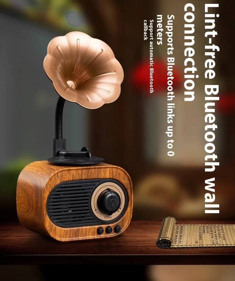 Haut-parleur Bluetooth Retro Boîte Portable en bois Mini haut-parleur sans fil Extérieur pour système son TF FM Radio Musique MP3 Subwoofer – Image 8