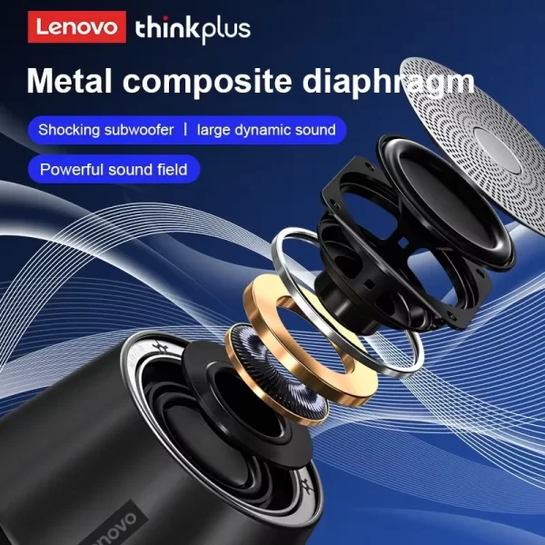 Haut-parleur Lenovo K3 Pro Bluetooth V5.0 Grand Audio avec son de basse profonde Soundbox extérieur Musique haut-parleur de camping portable – Image 6