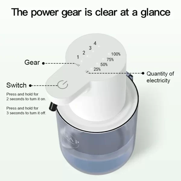 400ML distributeur automatique de savon en mousse rechargeable intelligent inductif sans contact mur électrique mousse lave-main pour la maison – Image 5