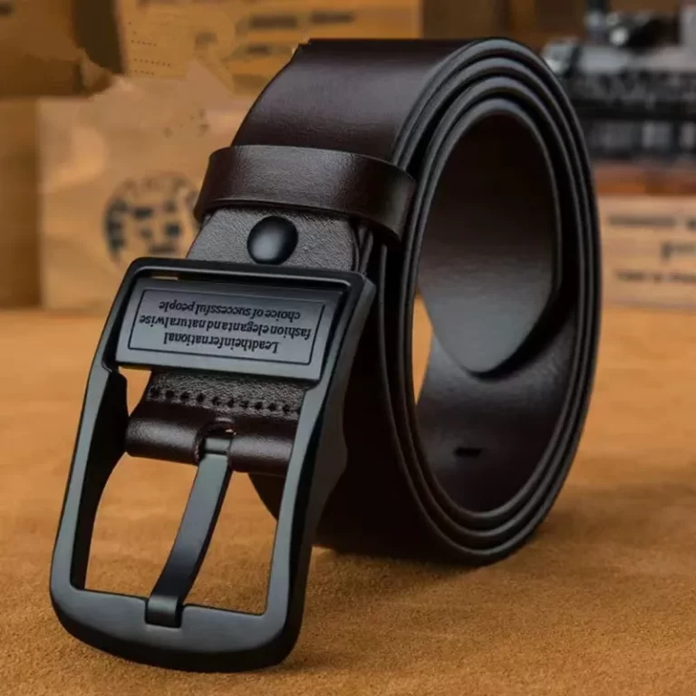 Nouvelle ceinture en cuir de vache pour hommes de mode en alliage métallique broche boucle de luxe pour adultes Jeans de marque d'affaires ceinture décontractée pour hommes marque – Image 2