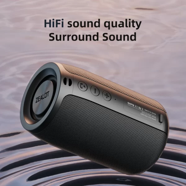 ZEALOT-S32 Mini haut-parleur Bluetooth portable HIFI haut-parleur sans fil avec support de la colonne radio fm TF, TWS, USB – Image 5