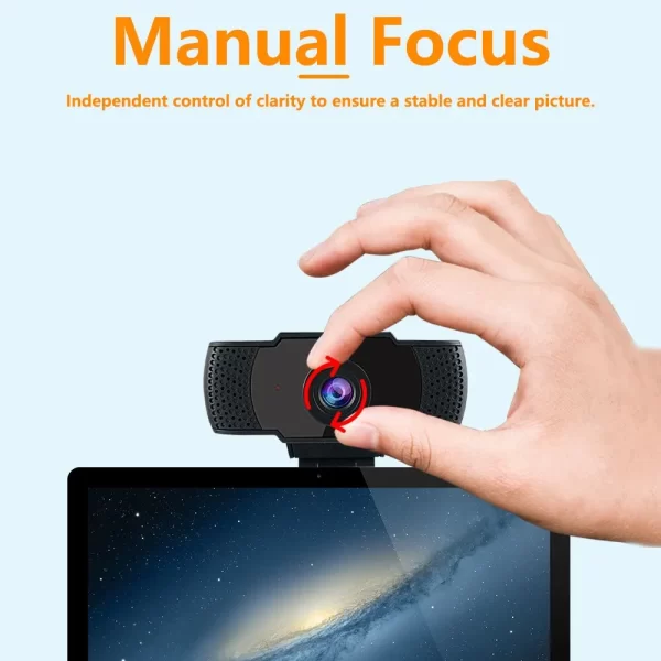 Nouveau 1080P Webcam Full HD Webcam avec LED Fill Light Microphone USB Plug Webcam pour PC Ordinateur Mac Portable Camera de bureau – Image 4