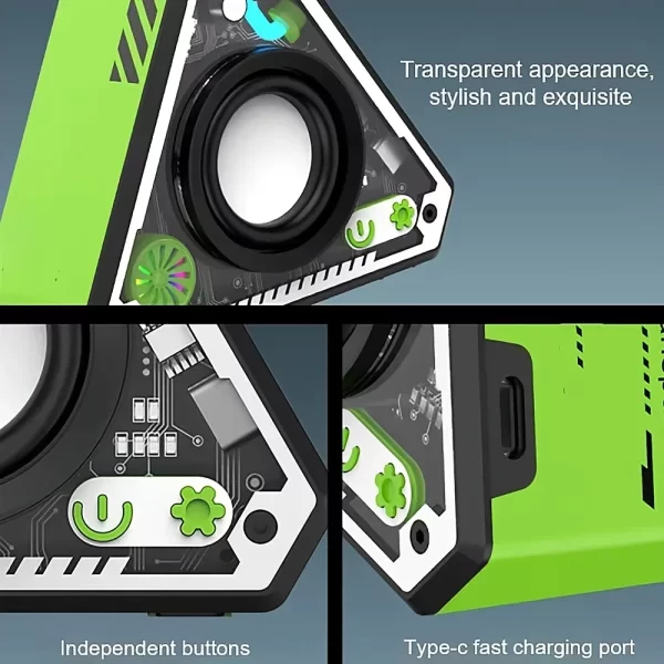 Mini Cool Bluetooth Speaker Subwoofer HiFi Surround Sound Outdoor Home Portable Bluetooth Speaker sans fil Lecteur de musique – Image 8