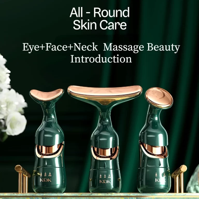 Dispositif de lifting facial 3 en 1 Massage des yeux du cou Visage plus mince EMS beauté Serrage de la peau Anti - âge Massage facial Dispositif de beauté – Image 5
