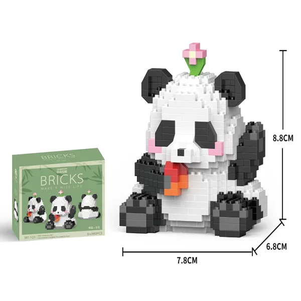 Creative DIY Assemable Animal Cute MINI Chinese Style Animal Panda Building Block Educational Boy Toys For Children Model Bricks – Image 2