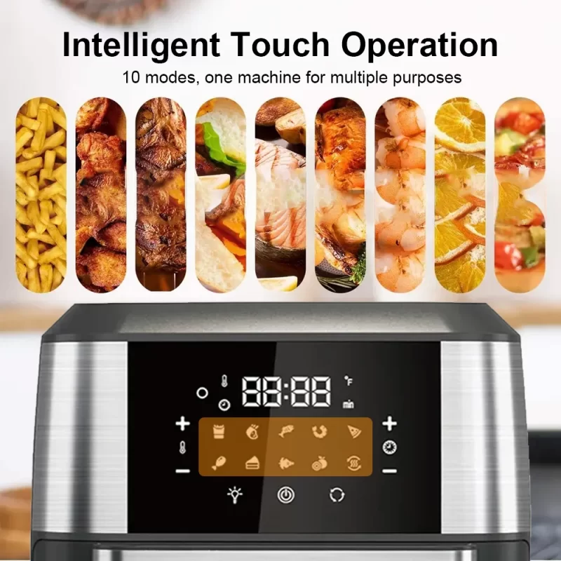4 / 5 / 6 / 7 / 10 / 12L Cuisine automatique sans huile Cuisine domestique à 360 ° Cuisson à convection Cuiseuse à profondeur sans huile – Image 6