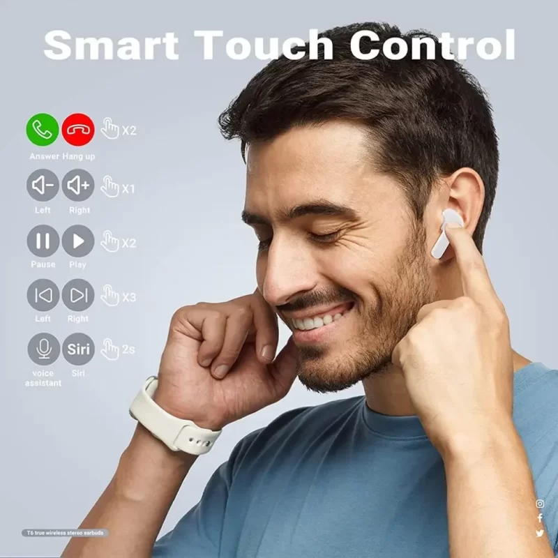 T2 écouteurs Bluetooth TWS Sports casque extérieur casque sans fil écouteurs pour téléphone intelligent Xiaomi Samsung Jeux Musique – Image 7
