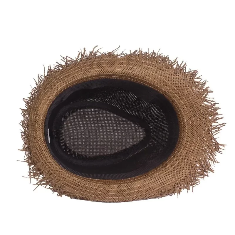Chapeau de paille Soleil Homme Femmes Casual Breathable Cowboy Large Brim Jazz Chapeau de protection solaire Mode Plage Caps été – Image 6
