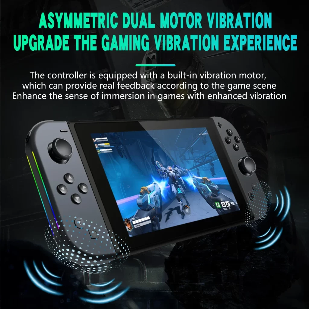 Appliquez le commutateur de joie con gamepad sans fil OLED avec sens du corps à six axes pour réveiller les lumières de couleur RVB gamepad gauche et droite – Image 3